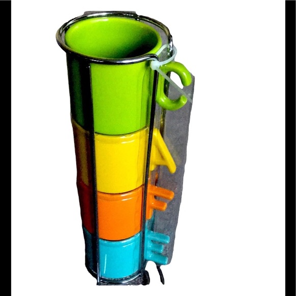 9 Pieces Ceramic Small Espresso Cup Set with Saucers and Metal Wire Rack - Picture 3 of 3